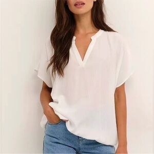 NWOT Forever 21 V-Neck Sheer Blouse